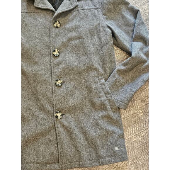 Oakley wool blend lined over pea coat mens small lightweight gray field chore - Picture 2 of 6